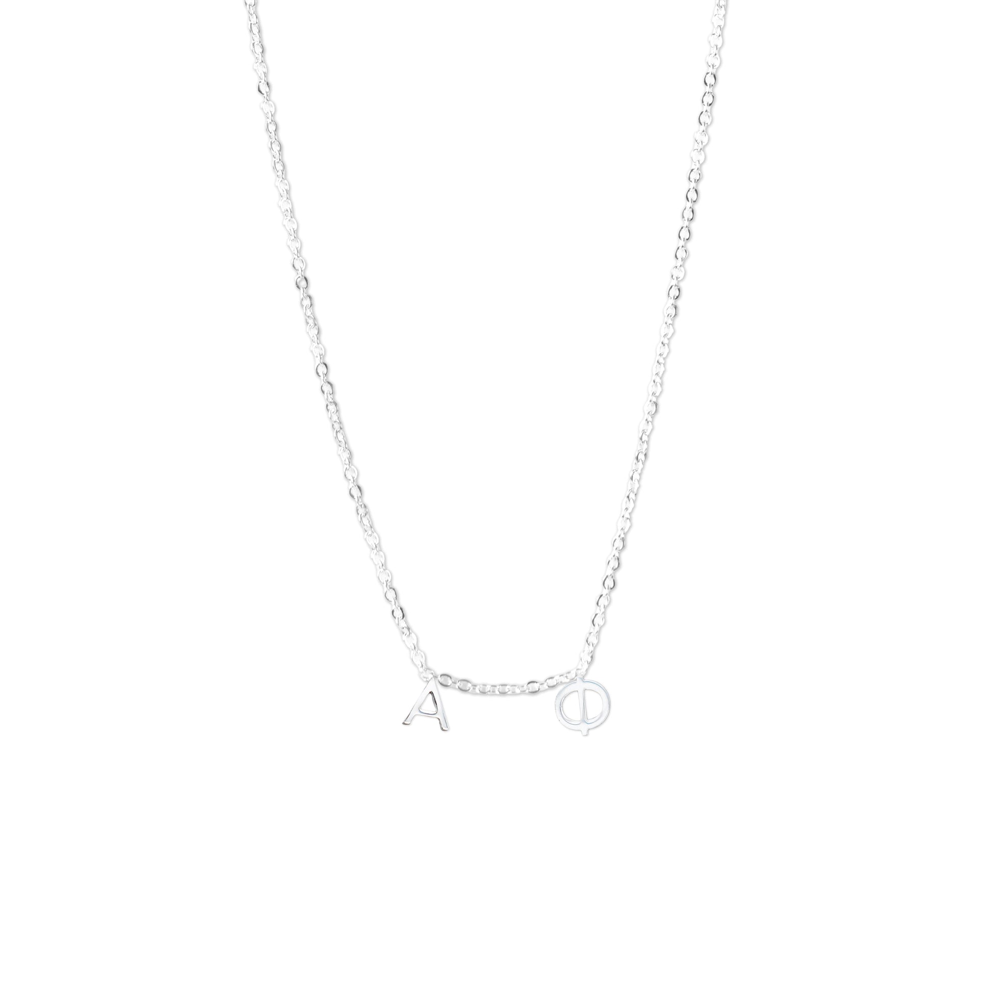 Alpha Phi Silver Letters Necklace - Ivy Society