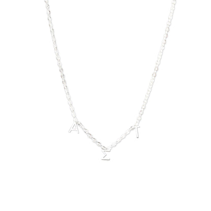 Alpha Sigma Tau Silver Letters Necklace - Ivy Society