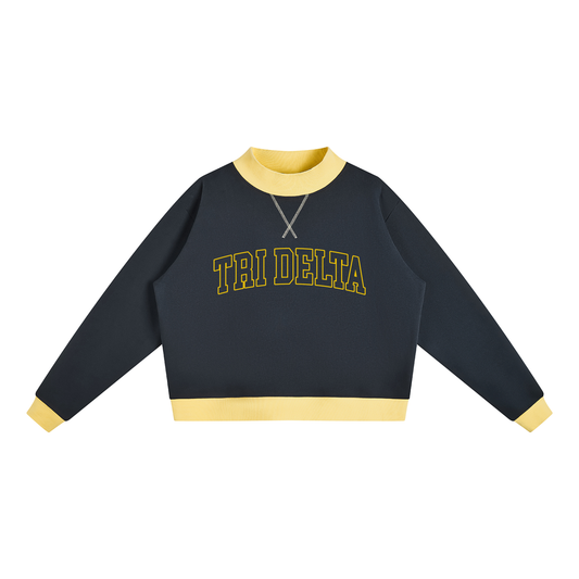 Tri Delta Two Tone Mock Neck Sweatshirt