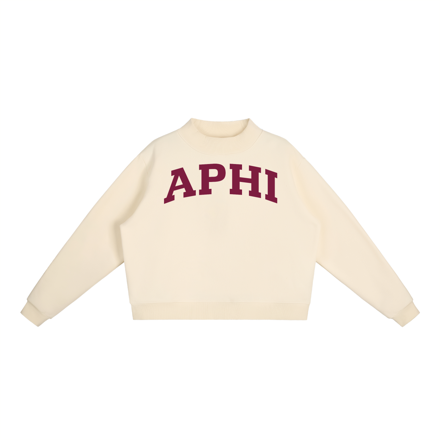 Bordeaux Alpha Phi Mock Neck Sweatshirt - Ivy Society