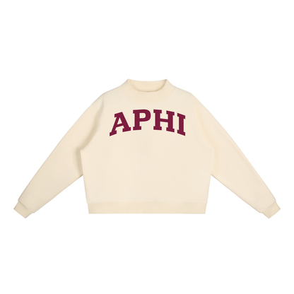 Bordeaux Alpha Phi Mock Neck Sweatshirt - Ivy Society