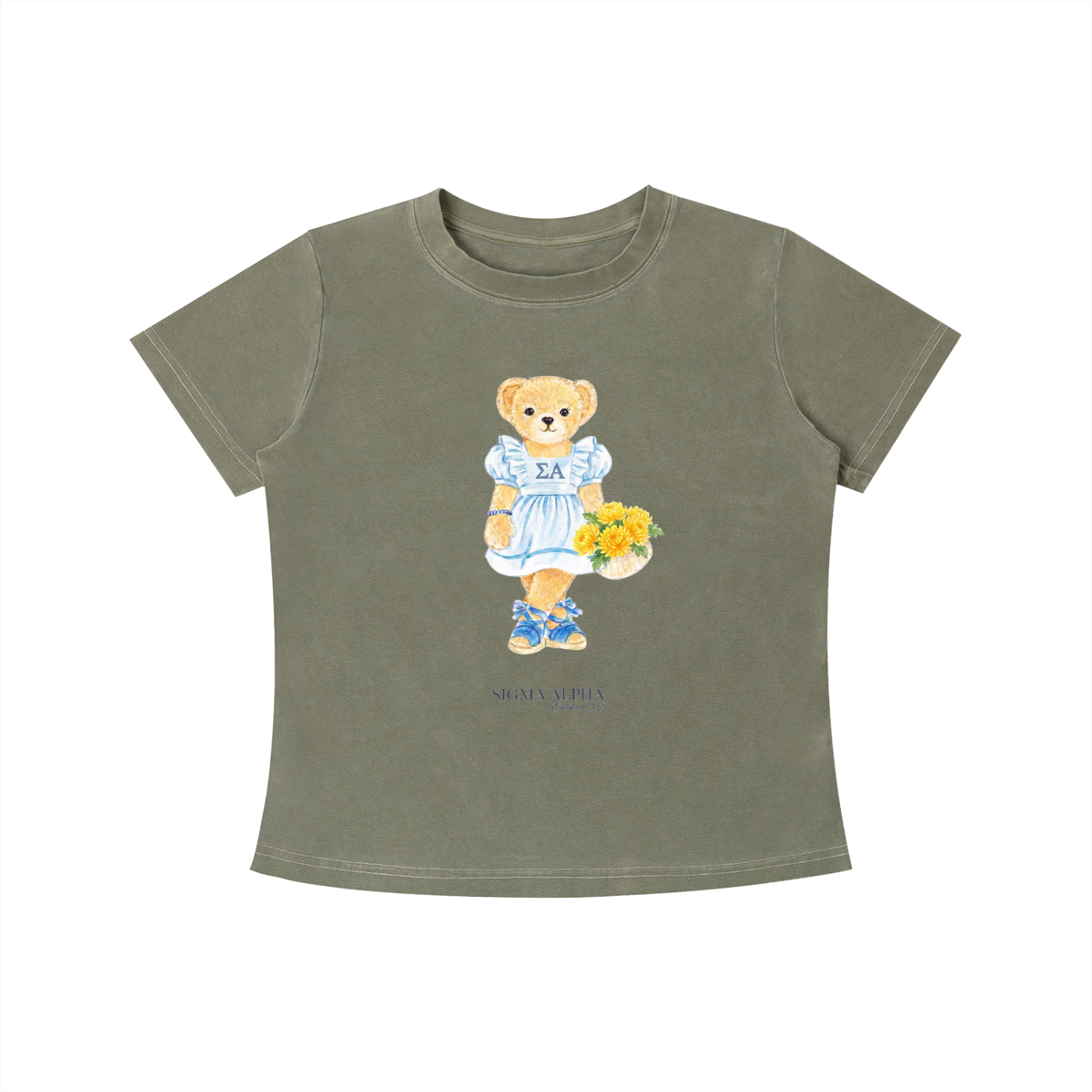 Sigma Alpha Flower Bear T Shirt