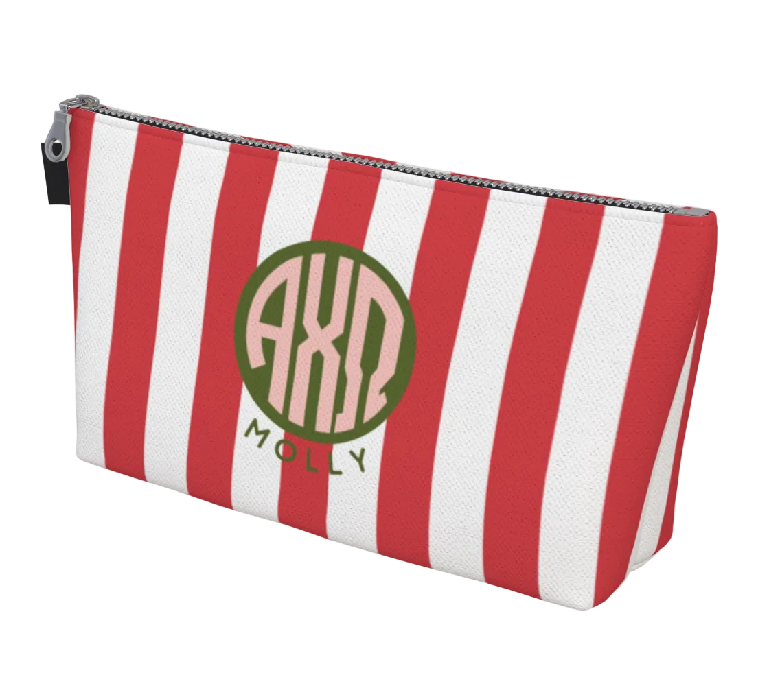Alpha Chi Omega Monogram Personalized Makeup Bag
