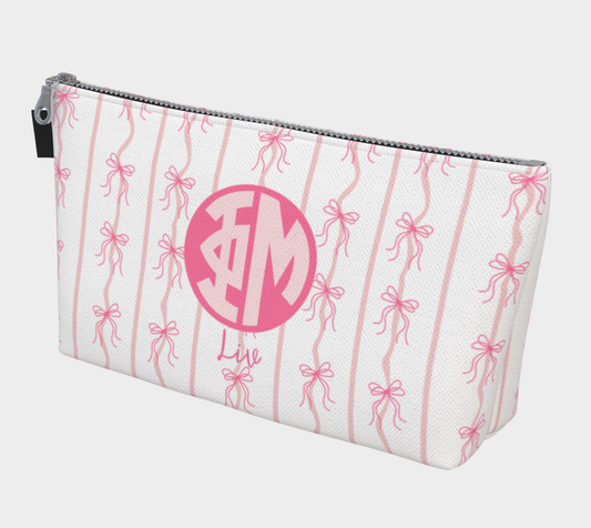 Phi Mu Personalized Bow Makeup Bag