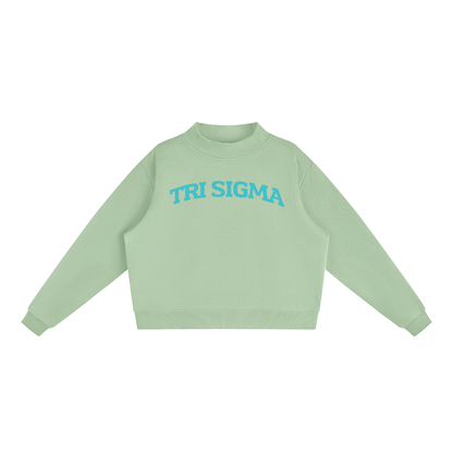 Tri Sigma Blue Mock Neck Sweatshirt