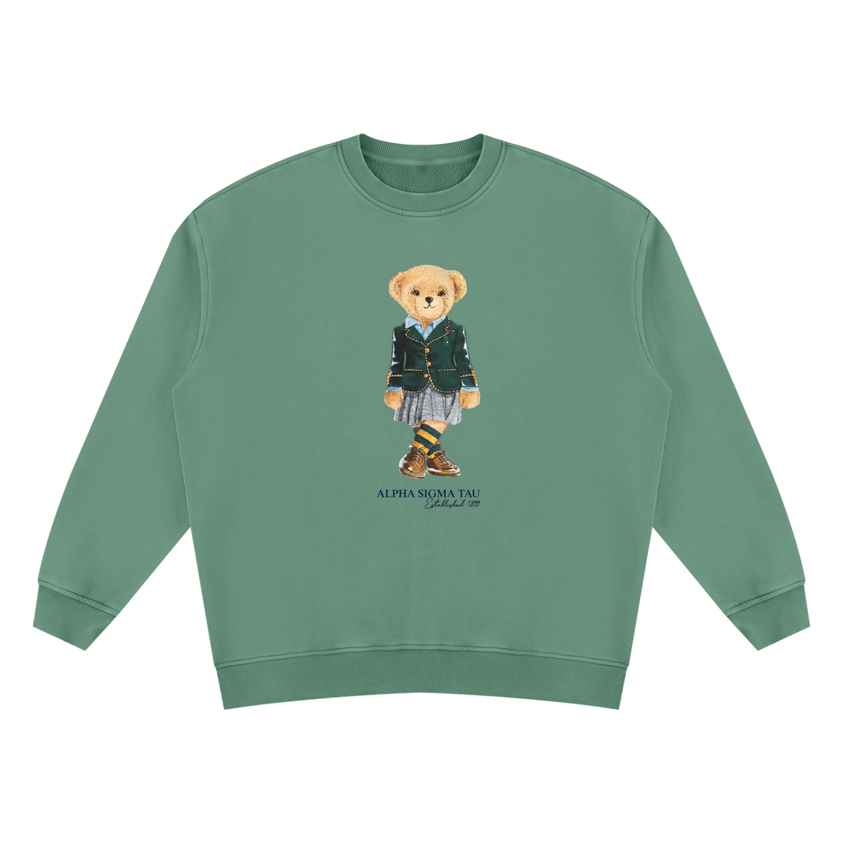 Alpha Sigma Tau Sorority Bear Vintage Wash Sweatshirt