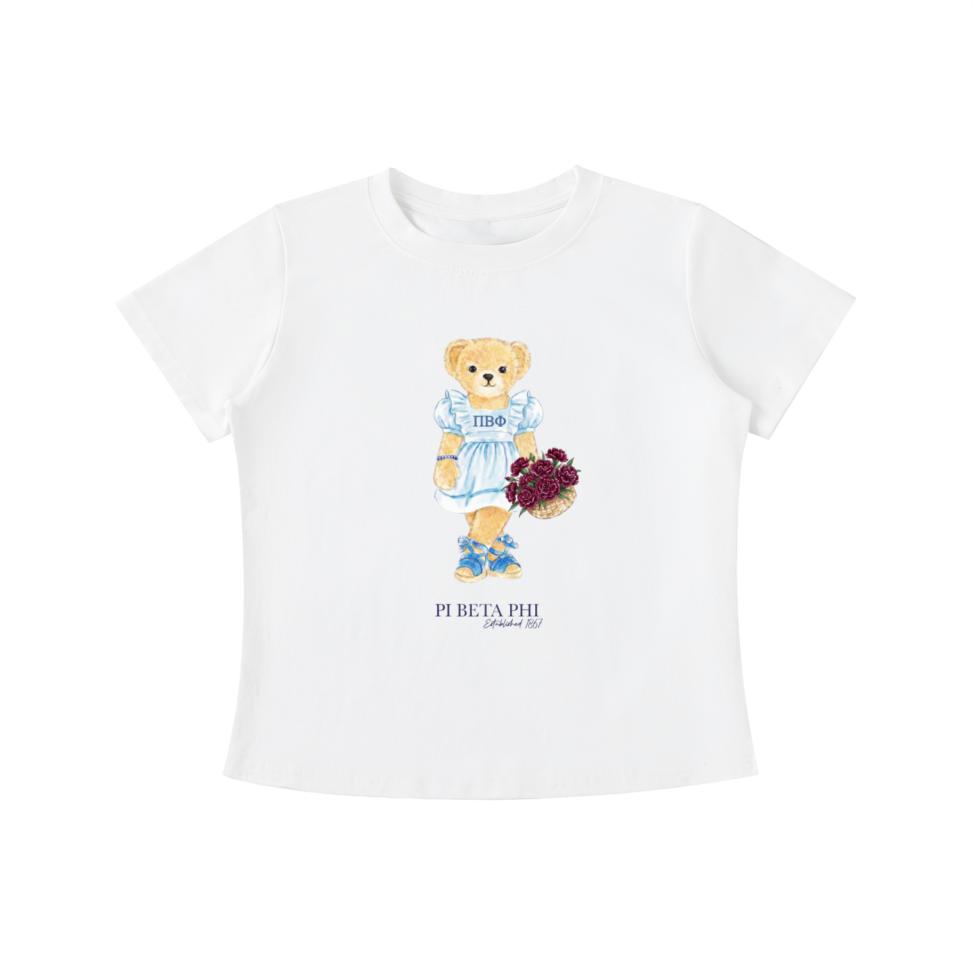 Pi Beta Phi Flower Bear T Shirt