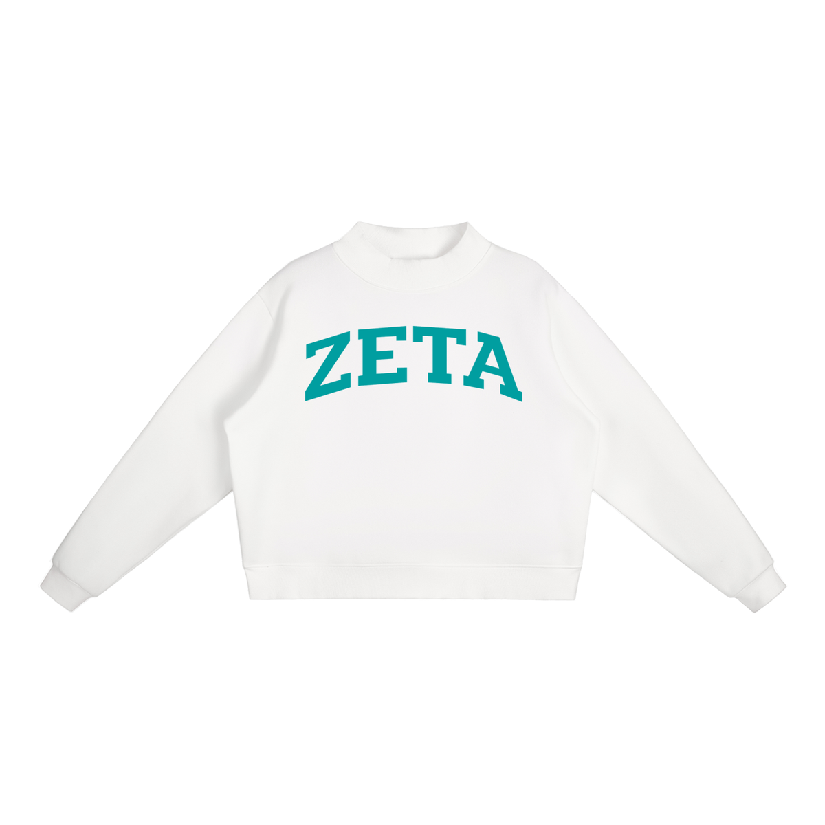 Zeta Tau Alpha Turquoise Mock Neck Sweatshirt