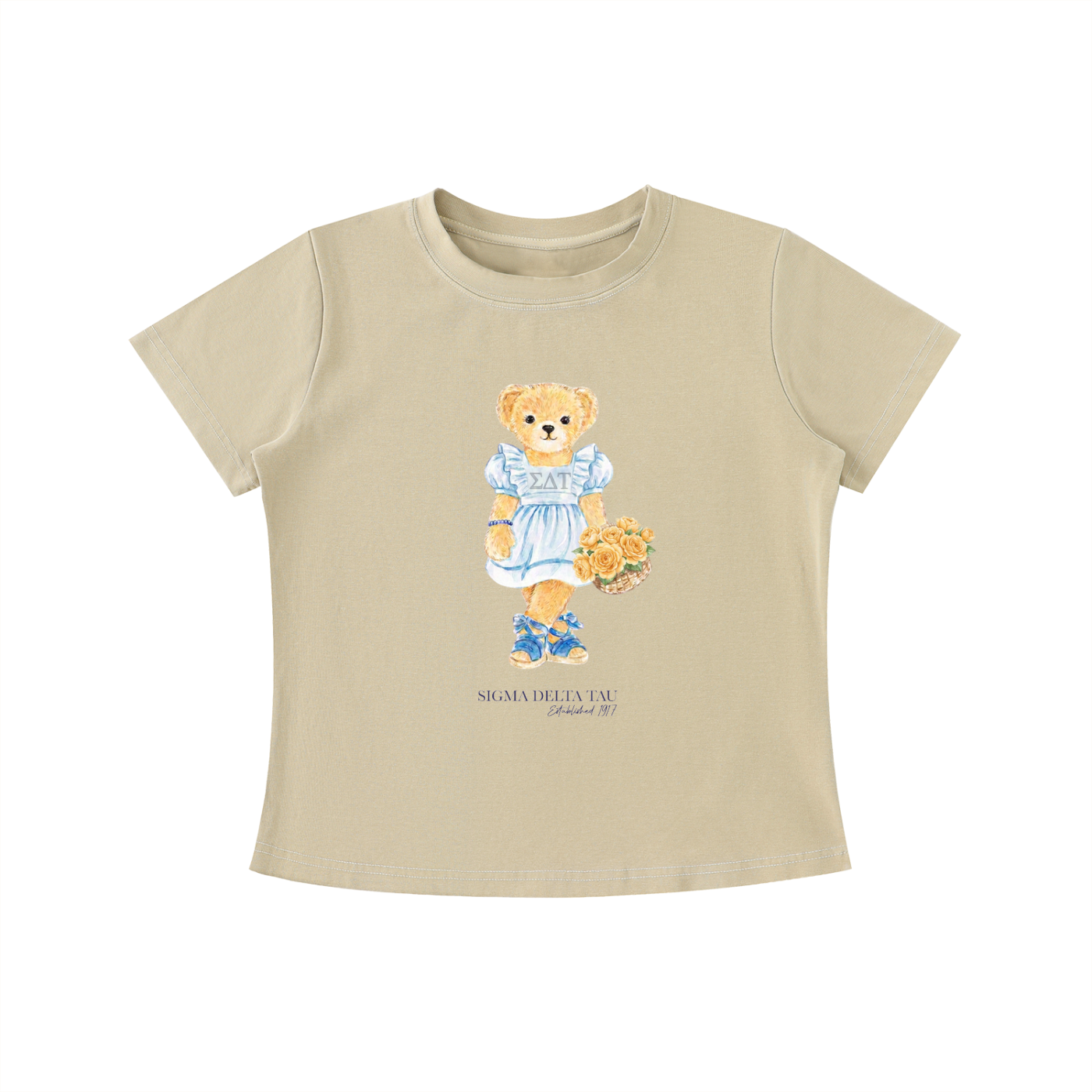 Sigma Delta Tau Flower Bear T Shirt