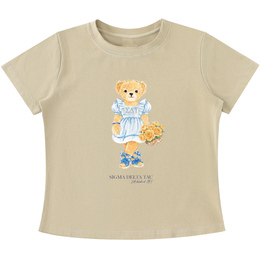 Sigma Delta Tau Flower Bear T Shirt