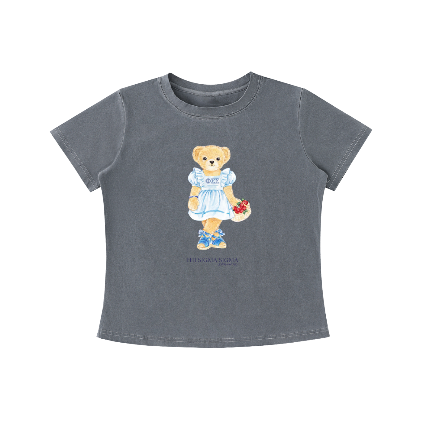 Phi Sigma Sigma Flower Bear T Shirt