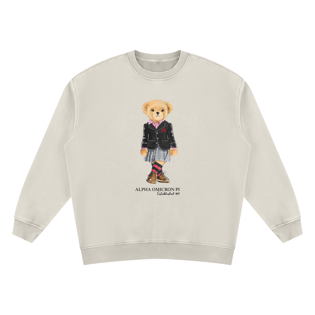 Alpha Omicron Pi Sorority Bear Vintage Wash Sweatshirt