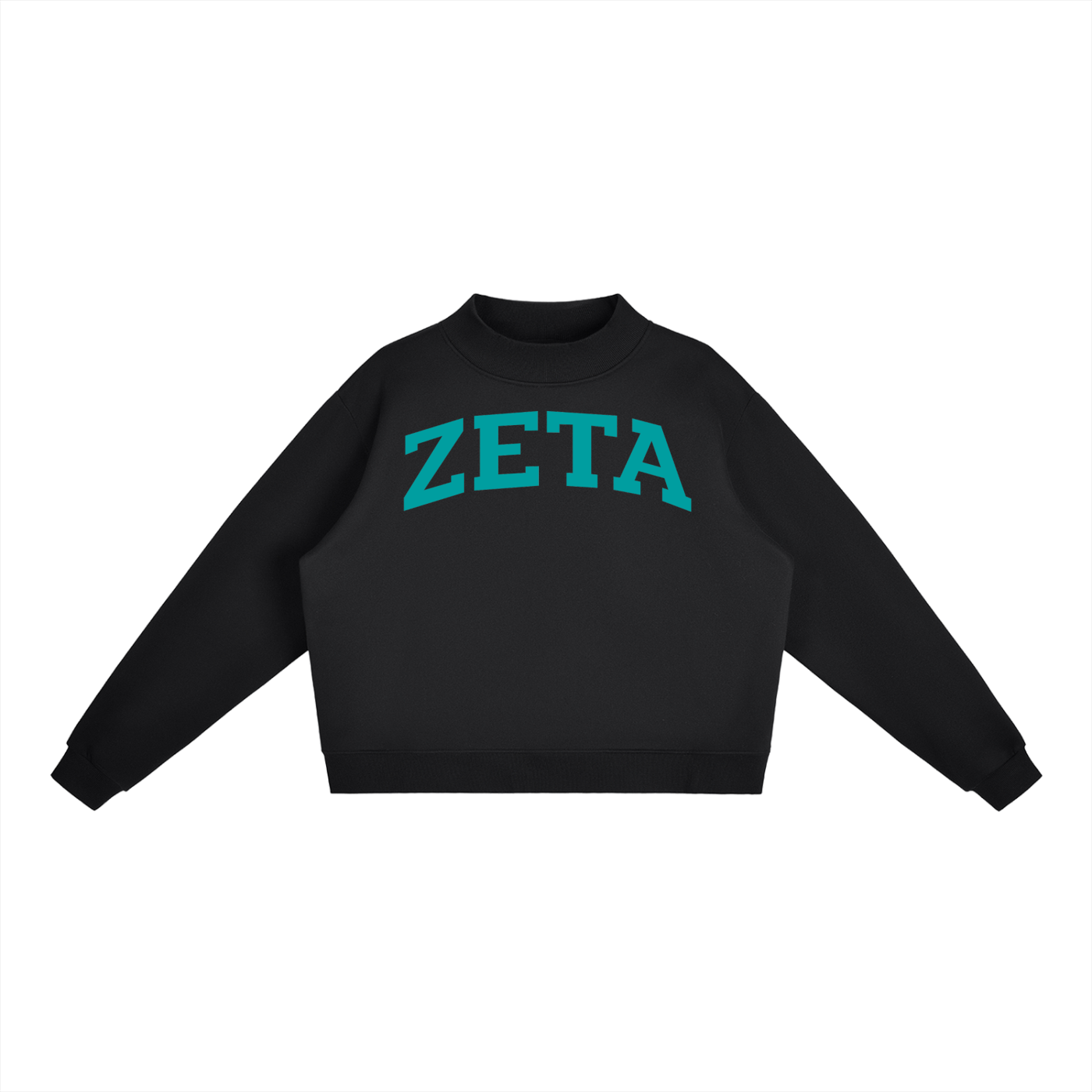 Turquoise Zeta Tau Alpha Mock Neck Sweatshirt