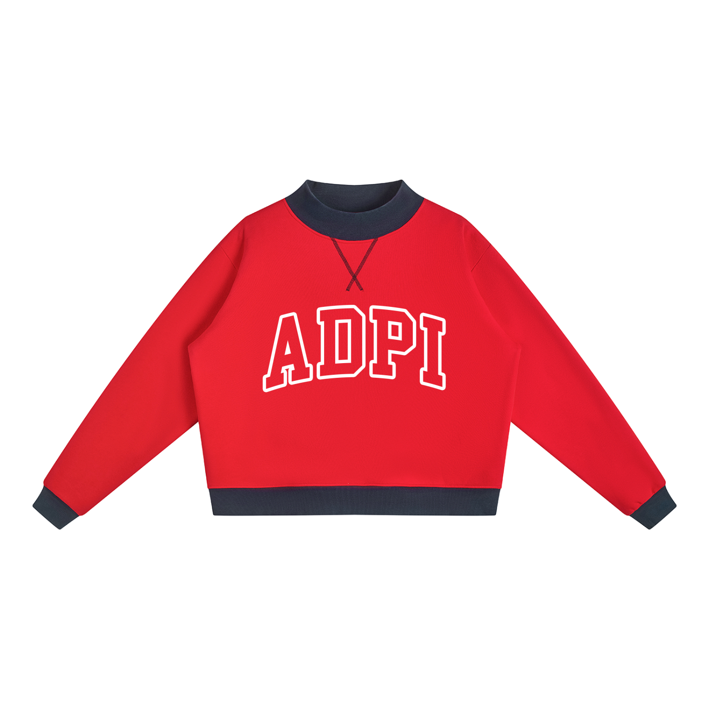 Alpha Delta Pi Two Tone Mock Neck Sweatshirt
