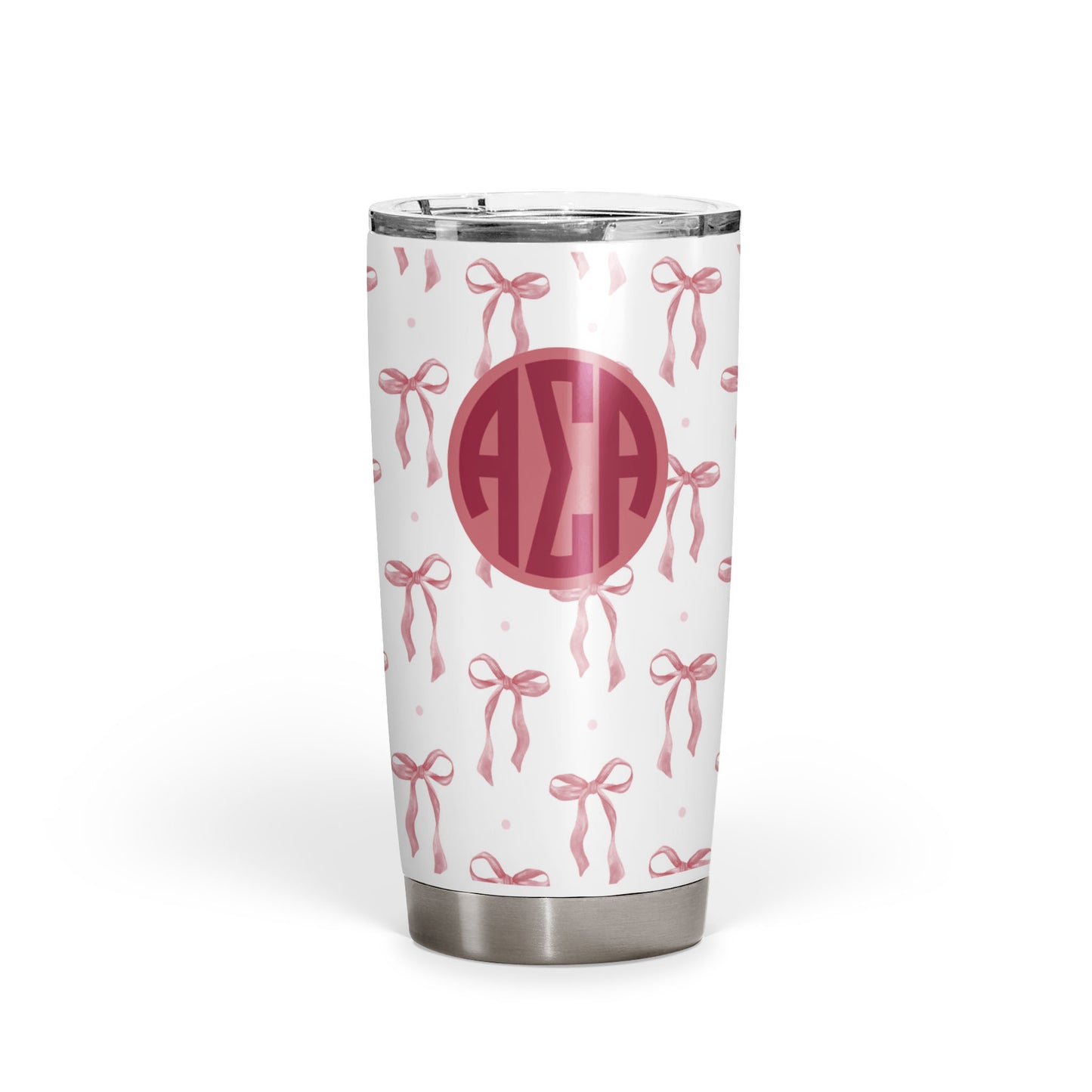 Alpha Sigma Alpha Monogram Bow Tumbler - Ivy Society