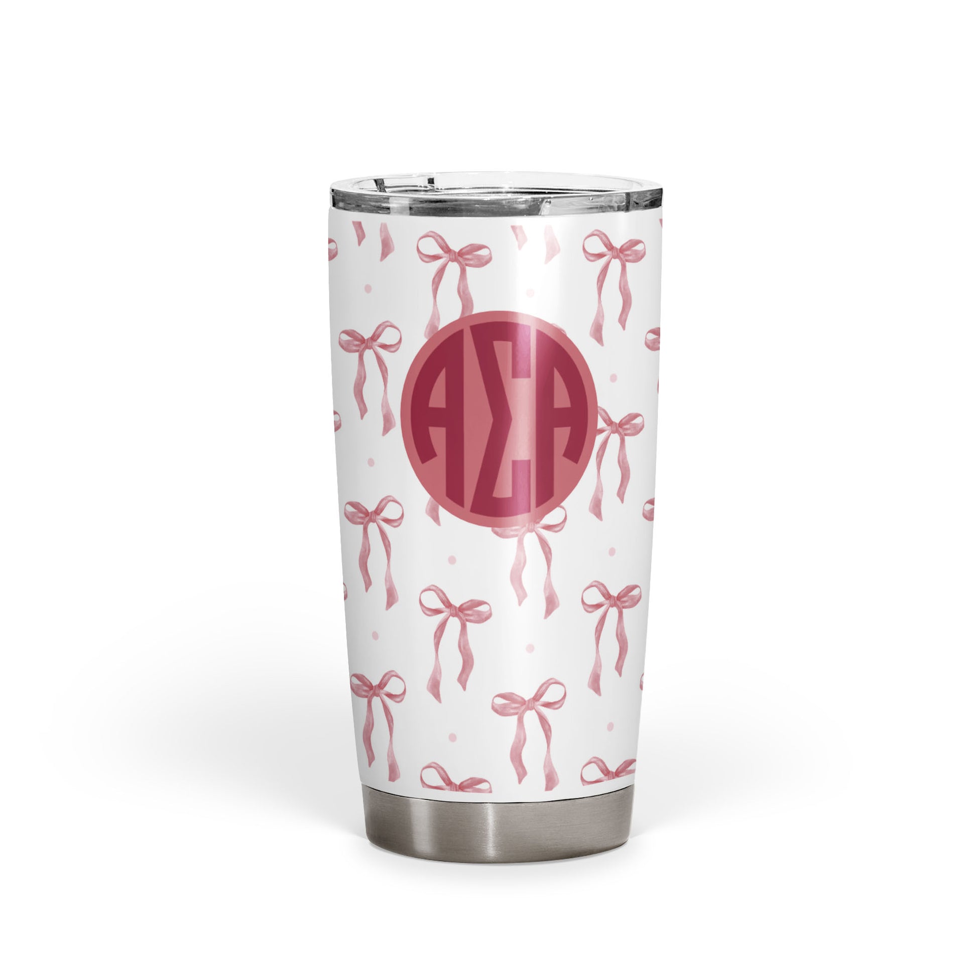 Alpha Sigma Alpha Monogram Bow Tumbler - Ivy Society
