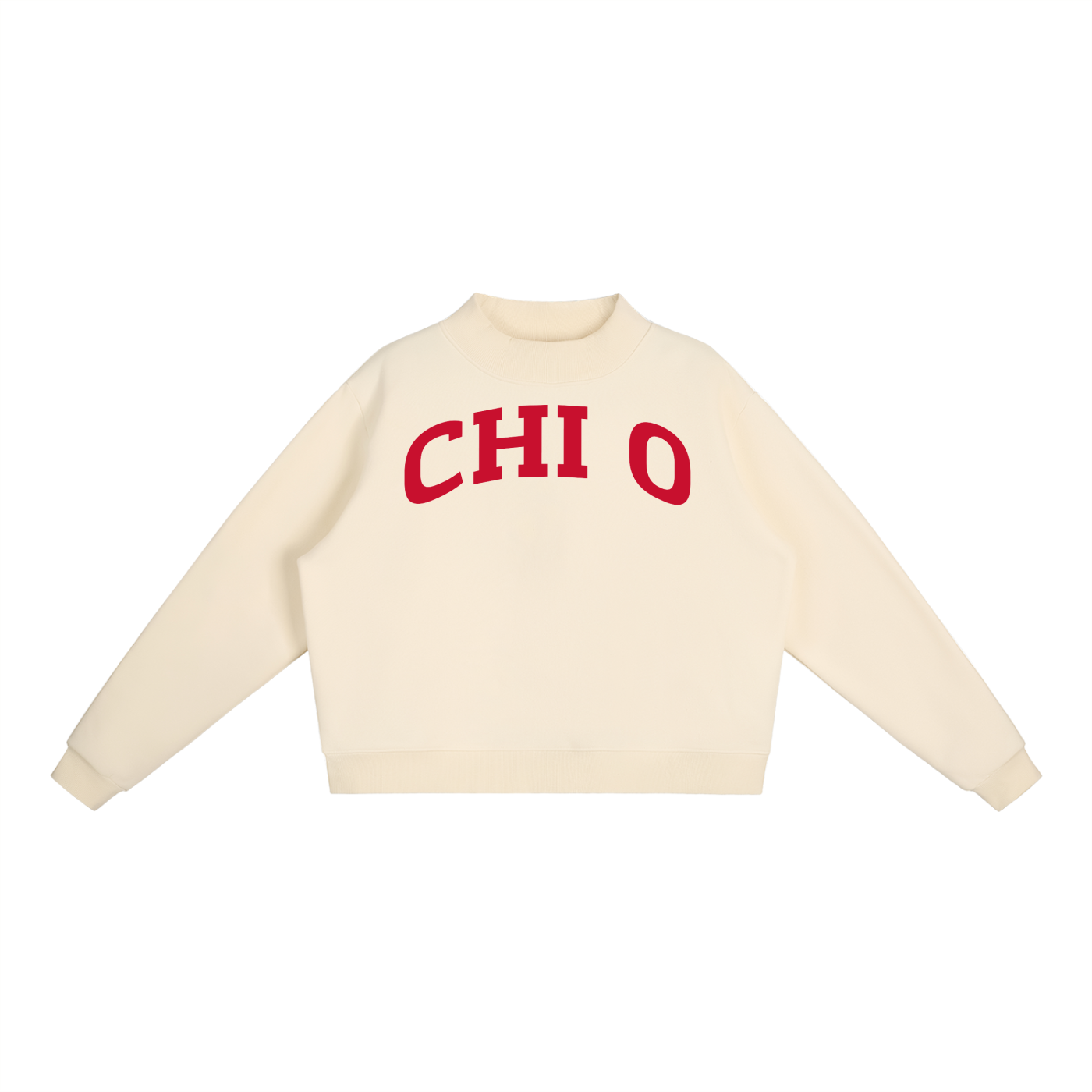 Red Chi Omega Mock Neck Sweatshirt - Ivy Society