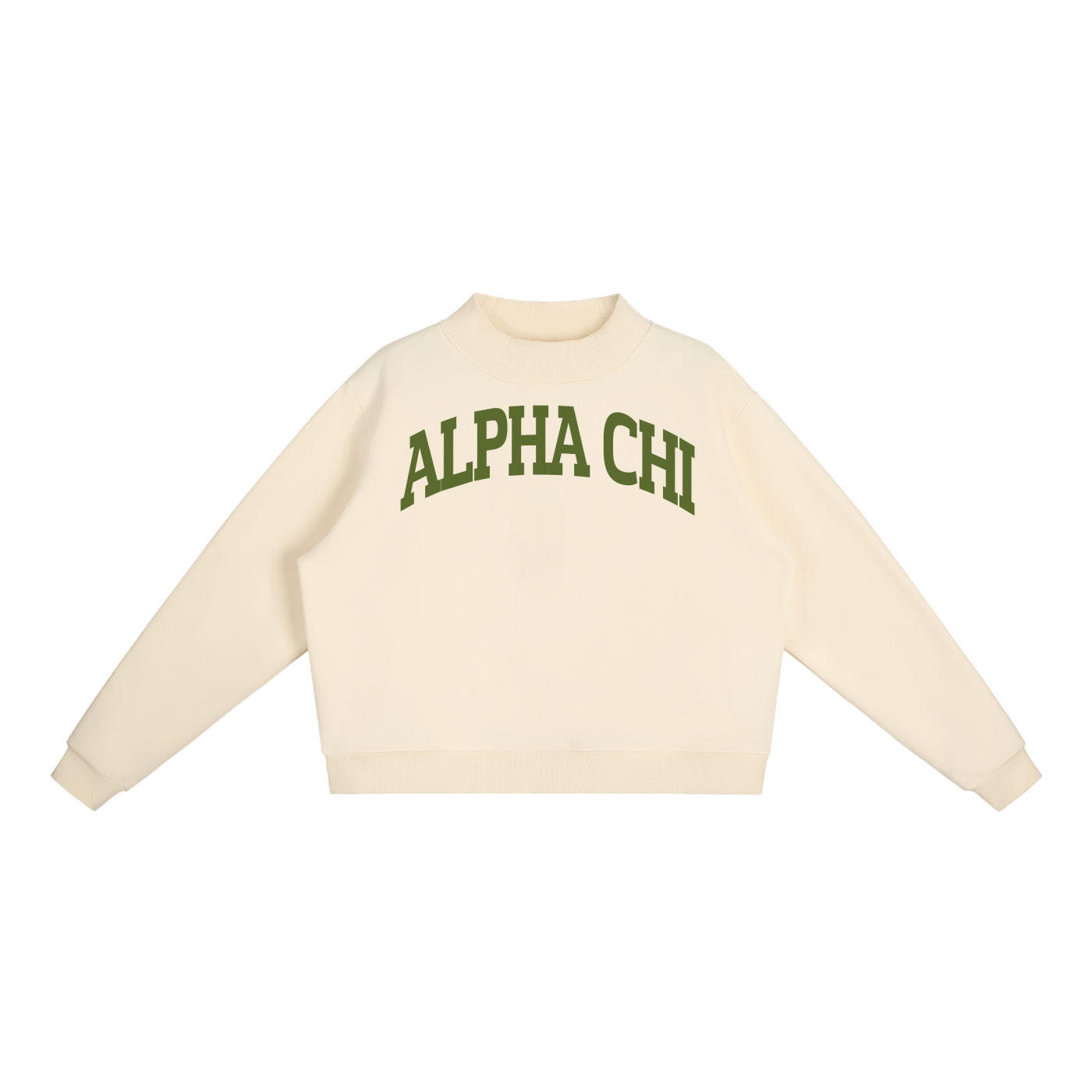 Green Alpha Chi Omega Mock Neck Sweatshirt