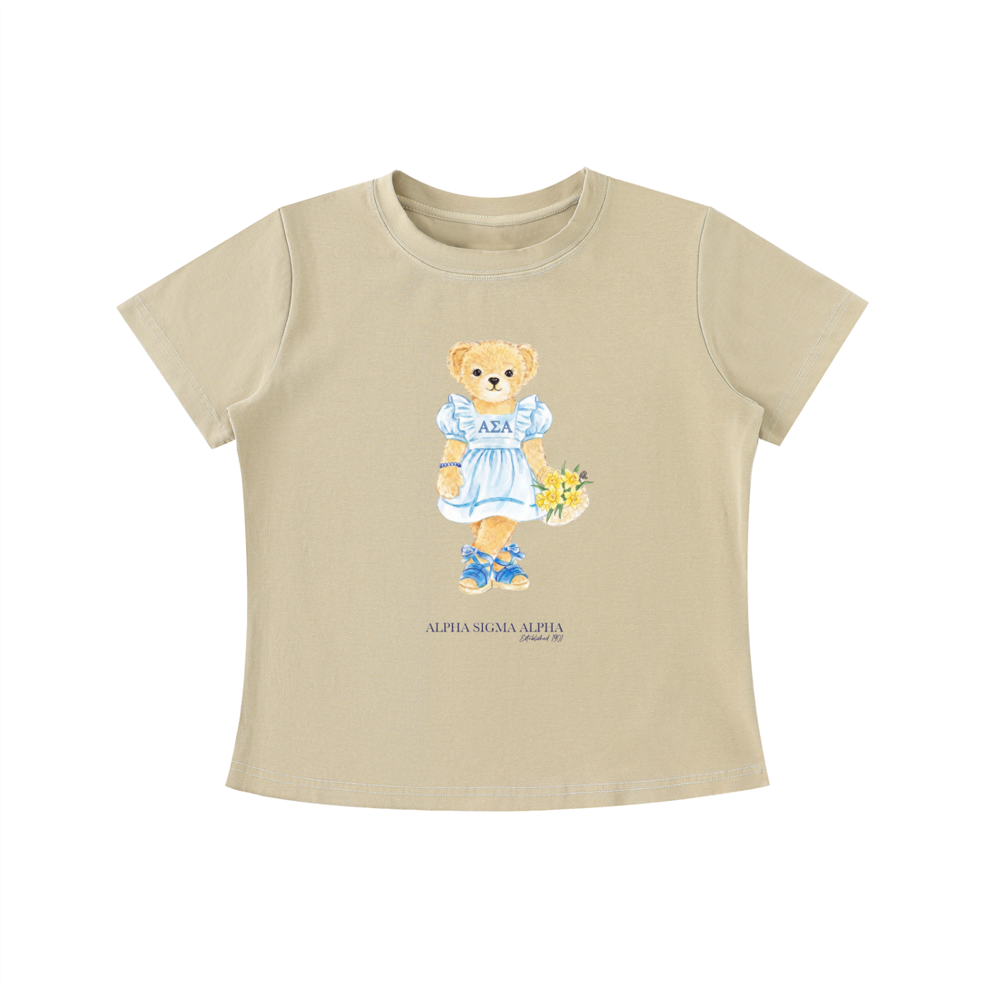 Alpha Sigma Alpha Flower Bear T Shirt