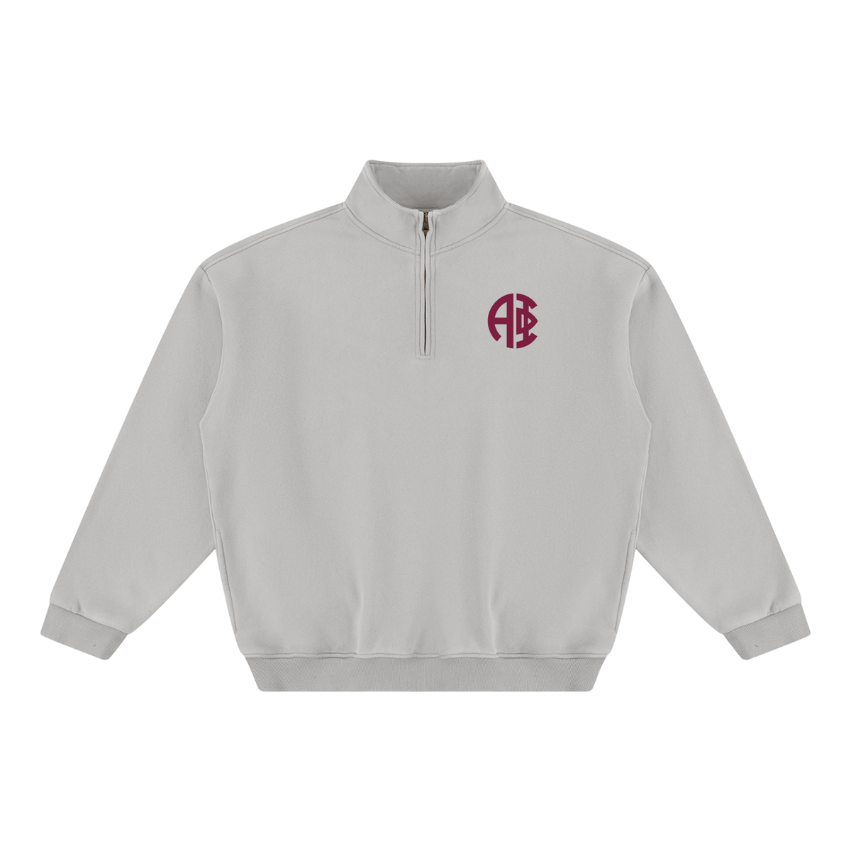 Alpha Phi Round Monogram Quarter Zip Sweatshirt