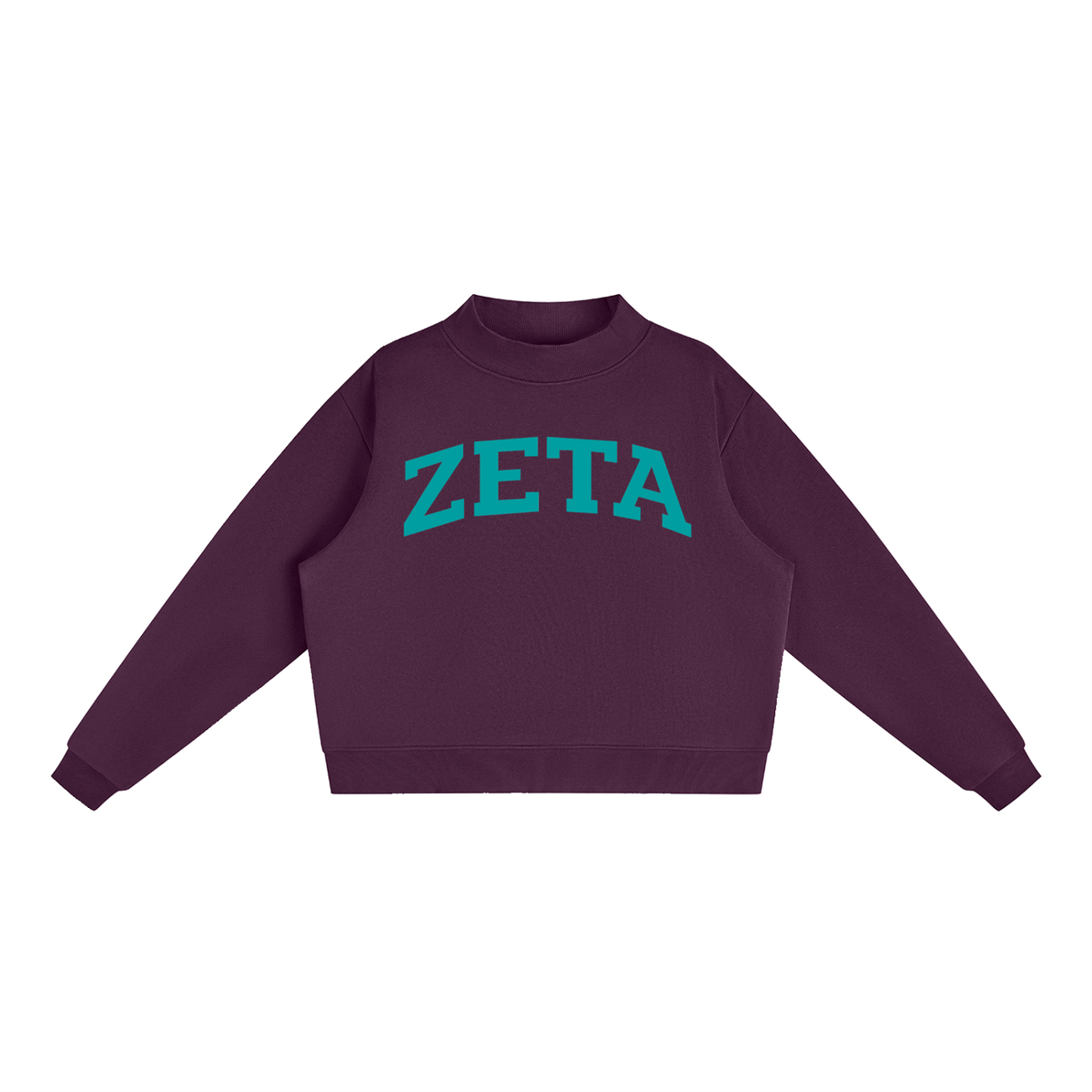 Zeta Tau Alpha Turquoise Mock Neck Sweatshirt