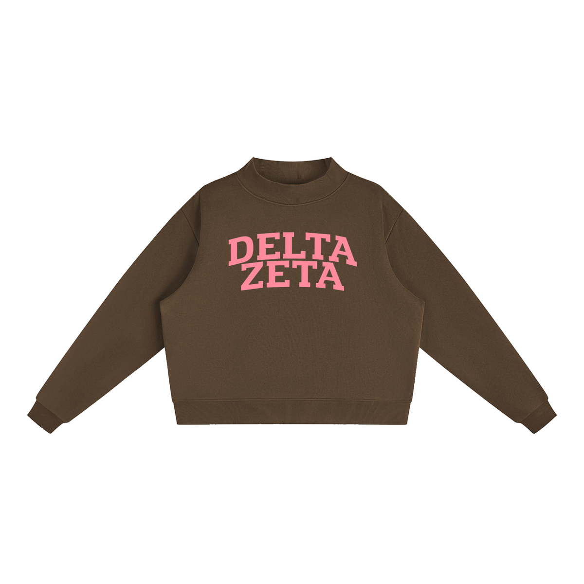 Delta Zeta Pink Mock Neck Sweatshirt