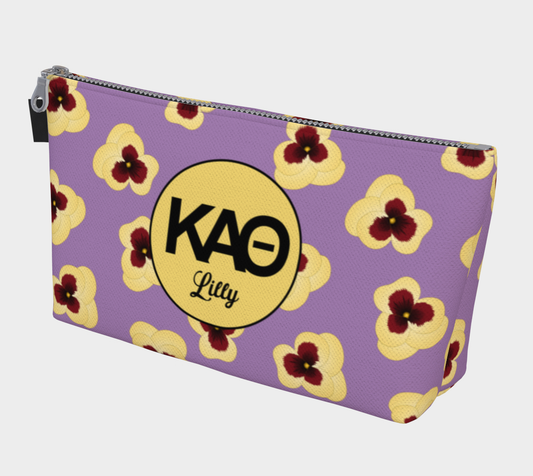 Kappa Alpha Theta Personalized Pansy Makeup Bag