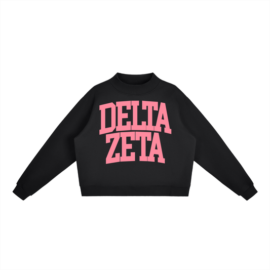 Delta Zeta Big Mock Neck Sweatshirt - Ivy Society