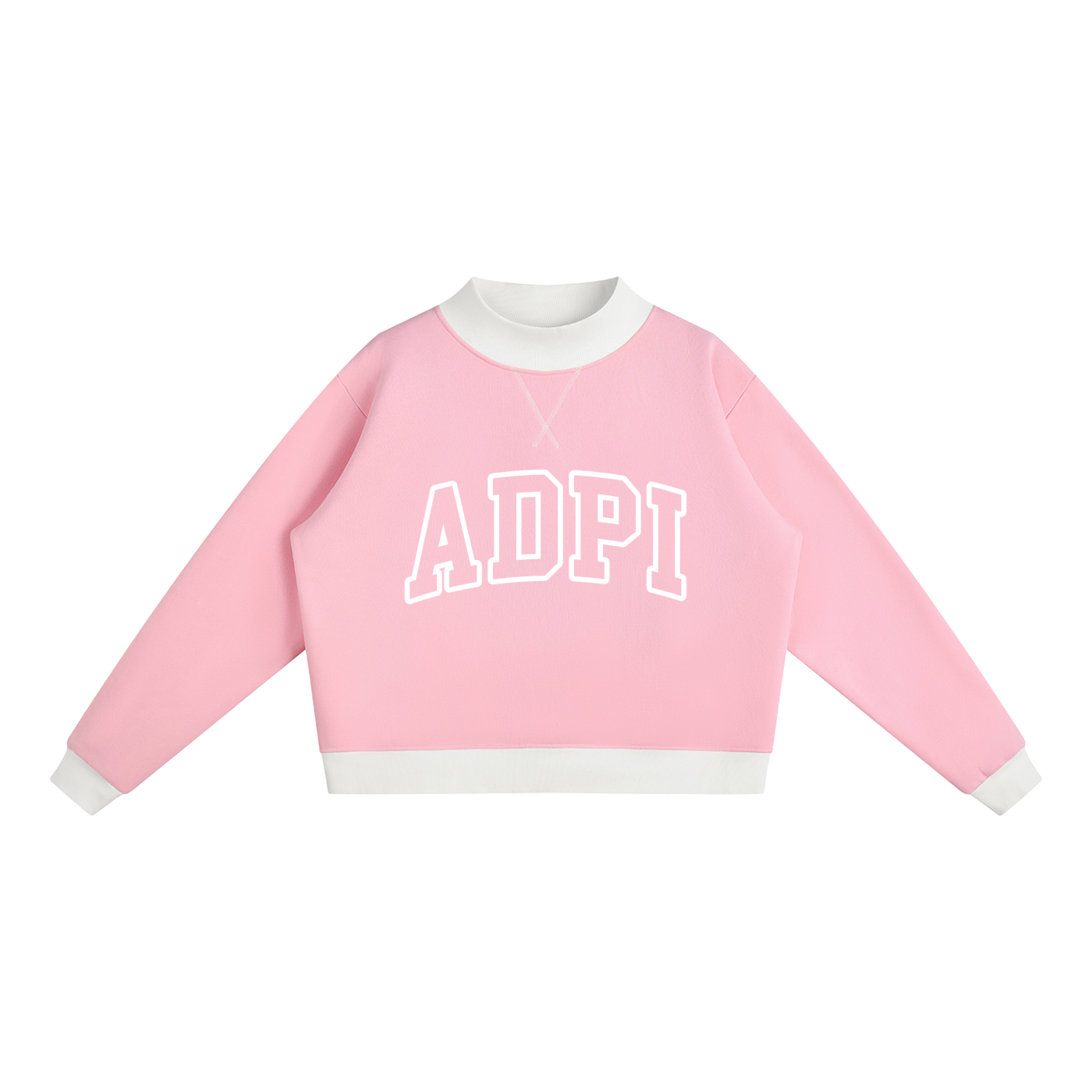 Alpha Delta Pi Two Tone Mock Neck Sweatshirt