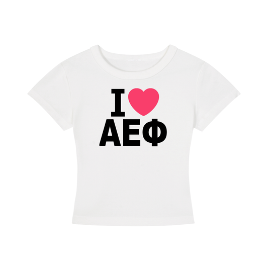 I Heart Alpha Epsilon Phi Baby Tee
