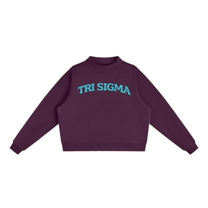Tri Sigma Blue Mock Neck Sweatshirt