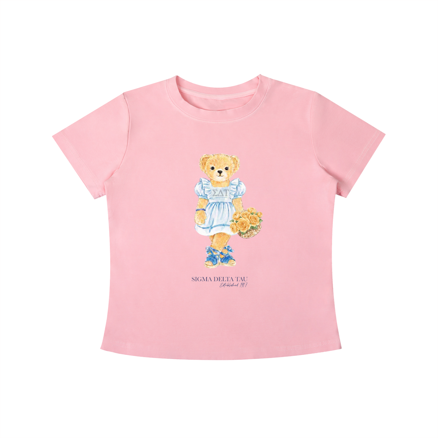 Sigma Delta Tau Flower Bear T Shirt