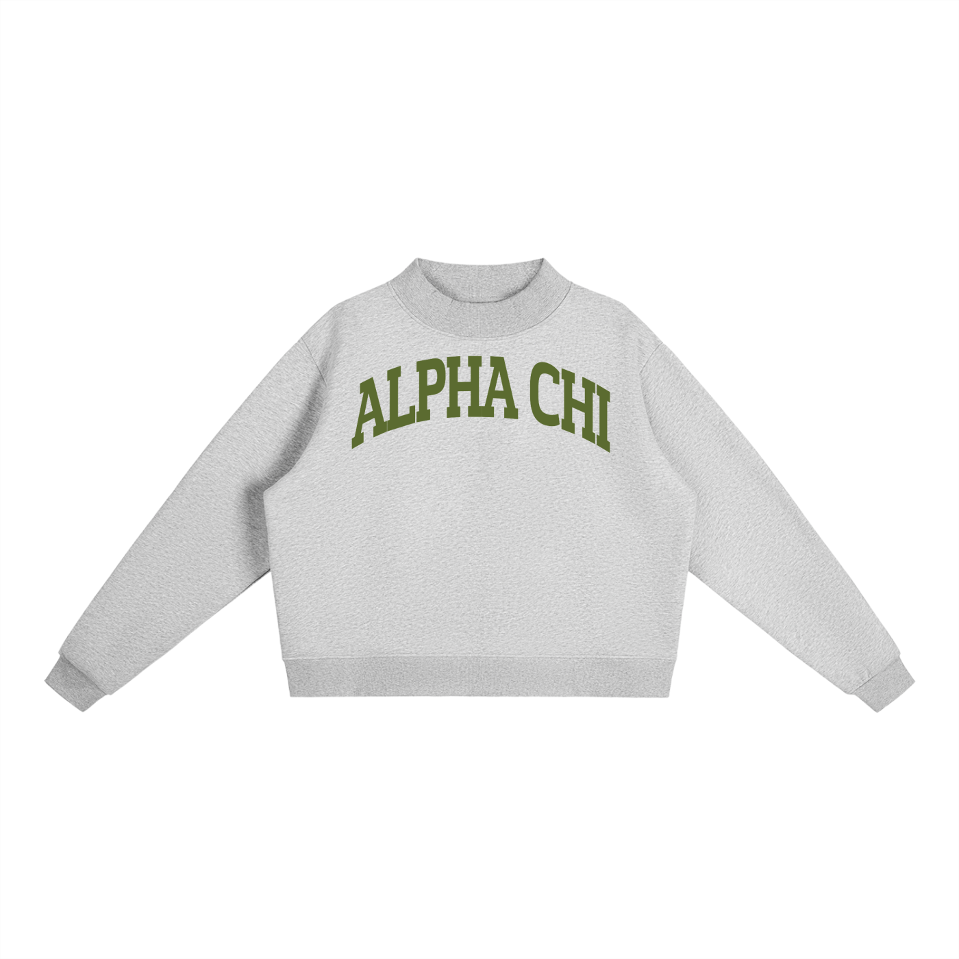Green Alpha Chi Omega Mock Neck Sweatshirt