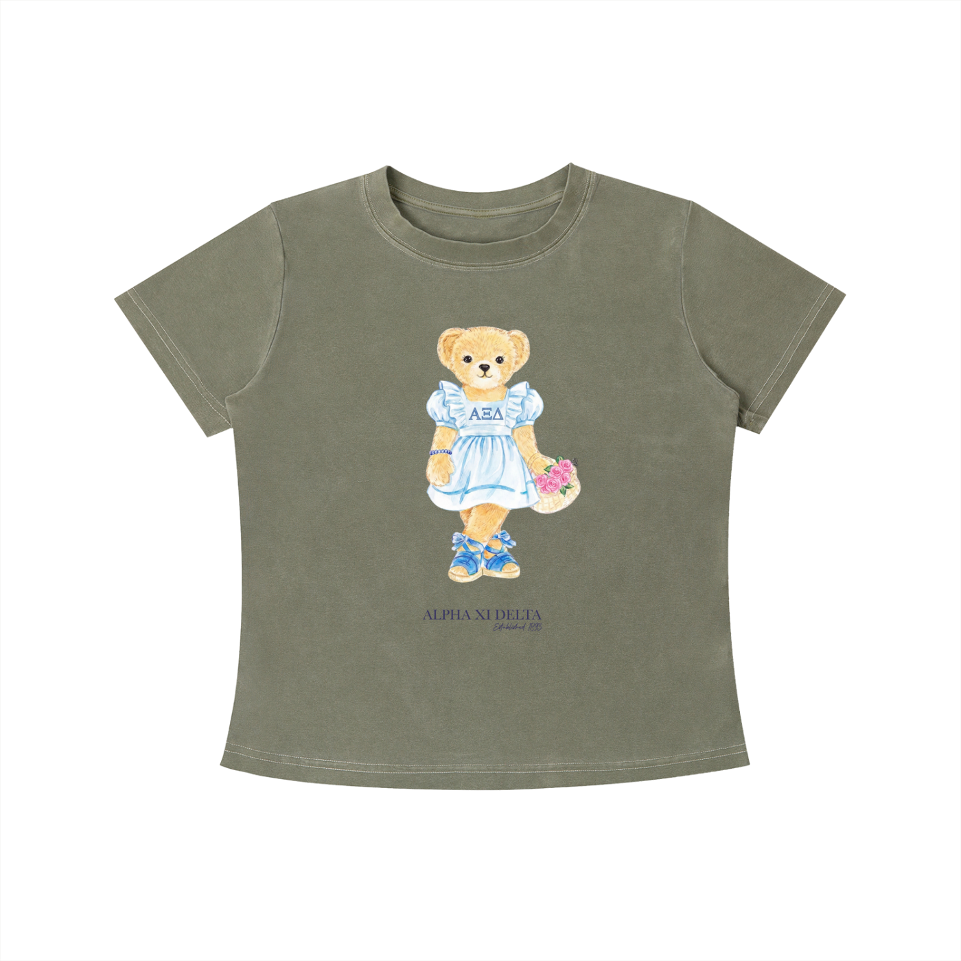 Alpha Xi Delta Flower Bear T Shirt