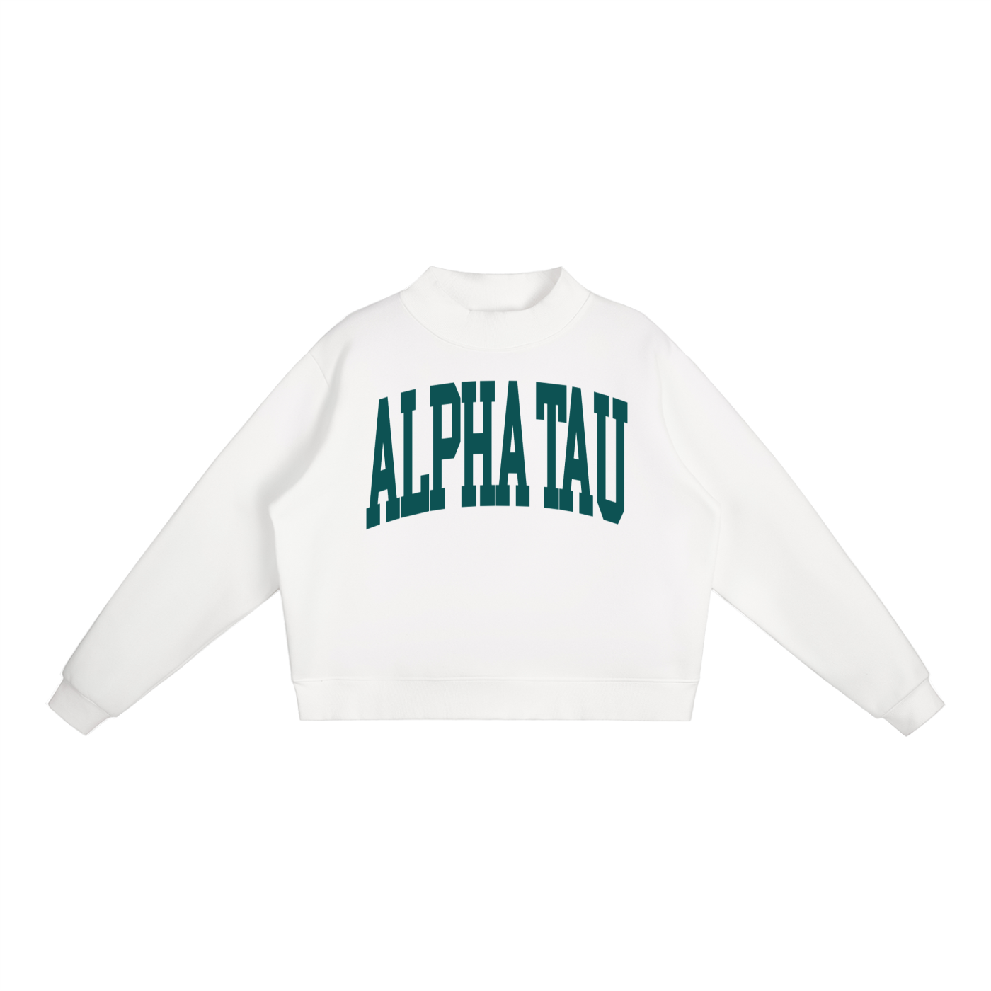 Alpha Sigma Tau Big Mock Neck Sweatshirt - Ivy Society