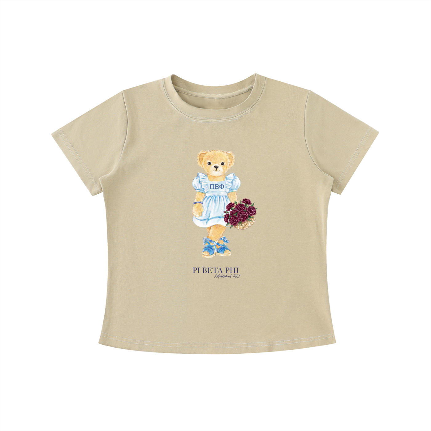 Pi Beta Phi Flower Bear T Shirt
