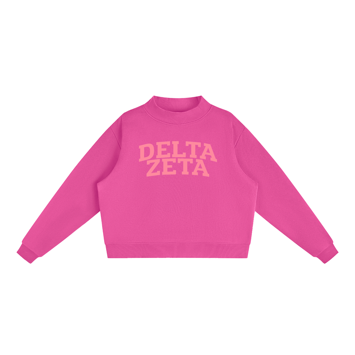 Delta Zeta Pink Mock Neck Sweatshirt