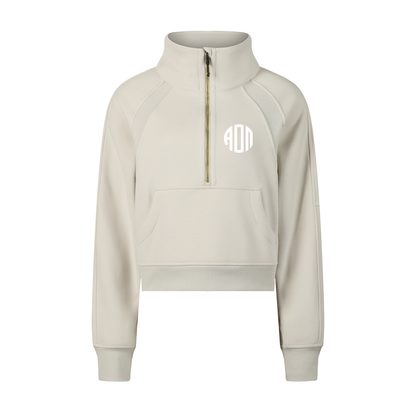 Alpha Omicron Pi Monogram Half-Zip Sweatshirt - Ivy Society