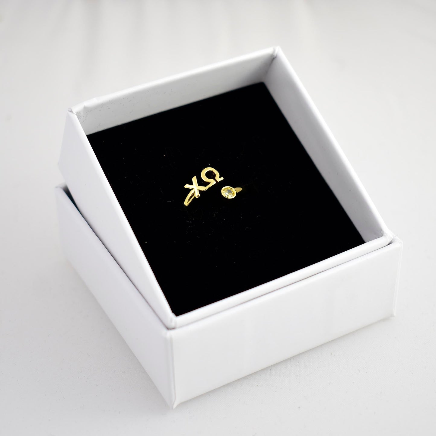 Chi Omega Gemstone Ring