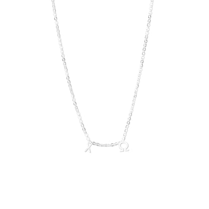 Chi Omega Silver Letters Necklace