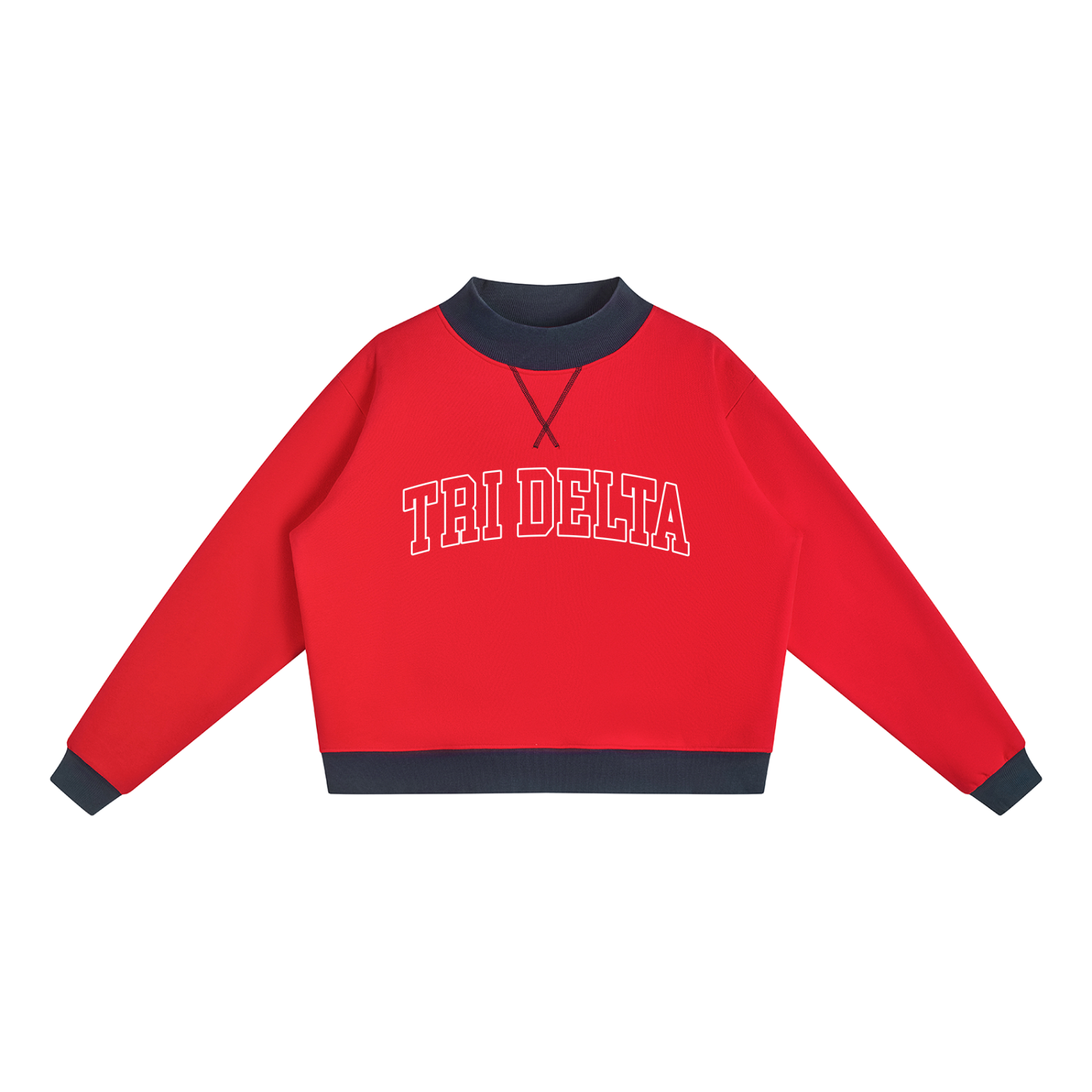 Tri Delta Two Tone Mock Neck Sweatshirt