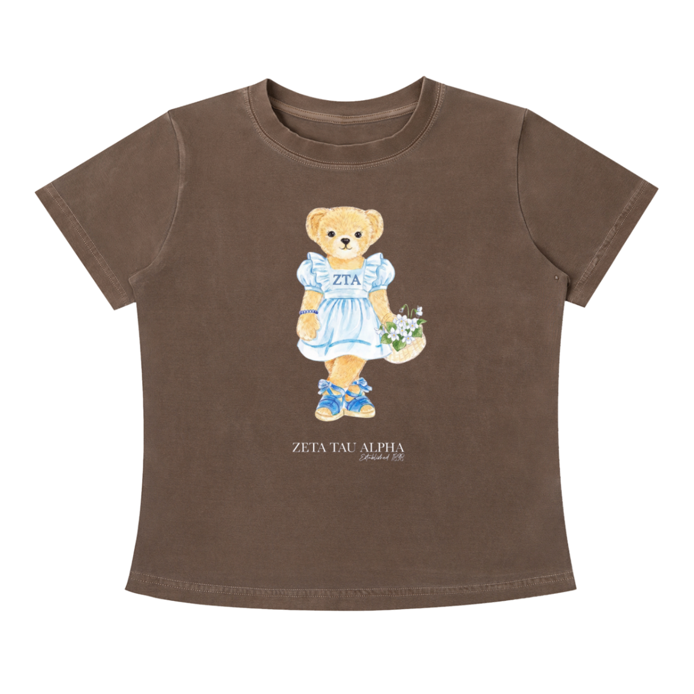 Zeta Tau Alpha Flower Bear Baby Tee