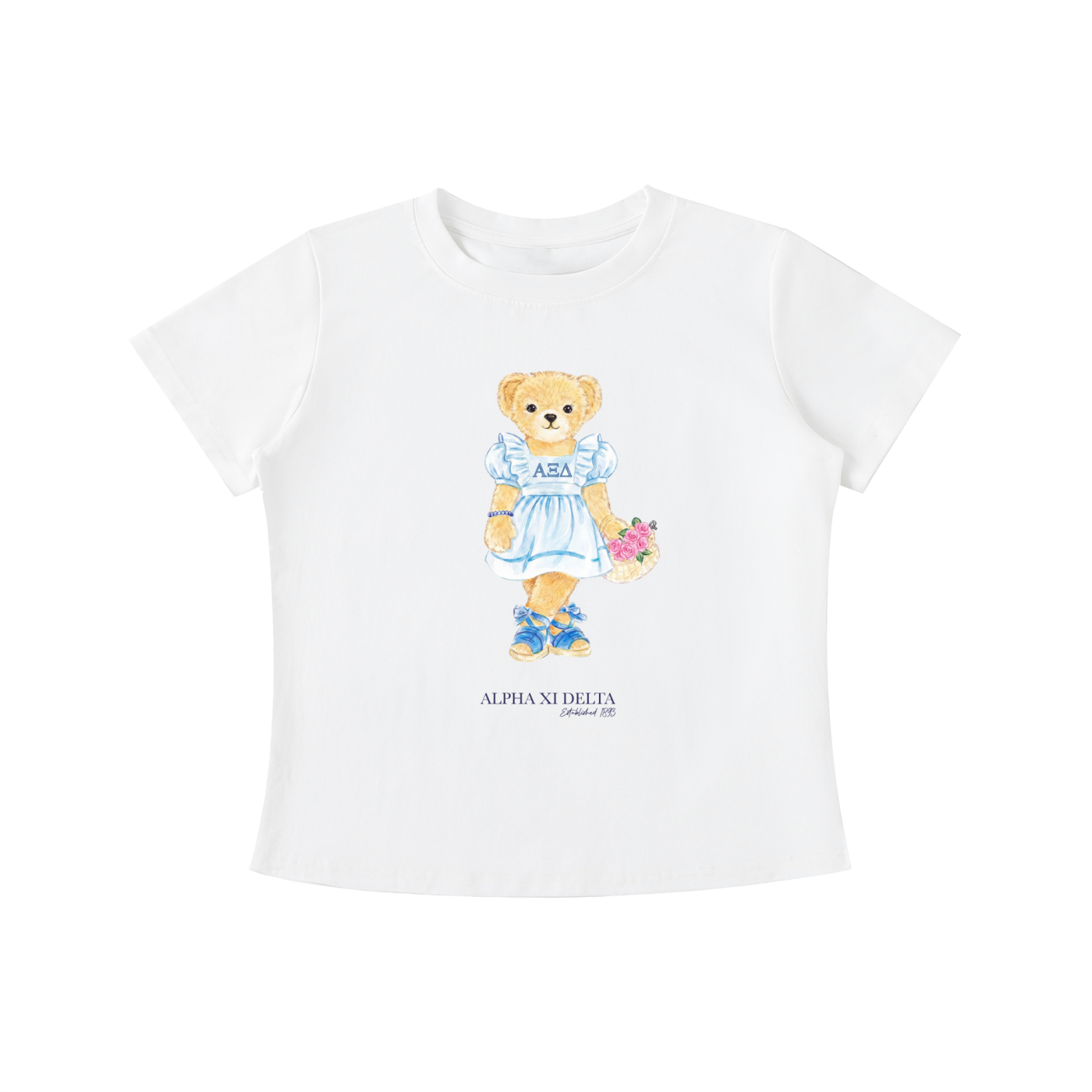 Alpha Xi Delta Flower Bear T Shirt