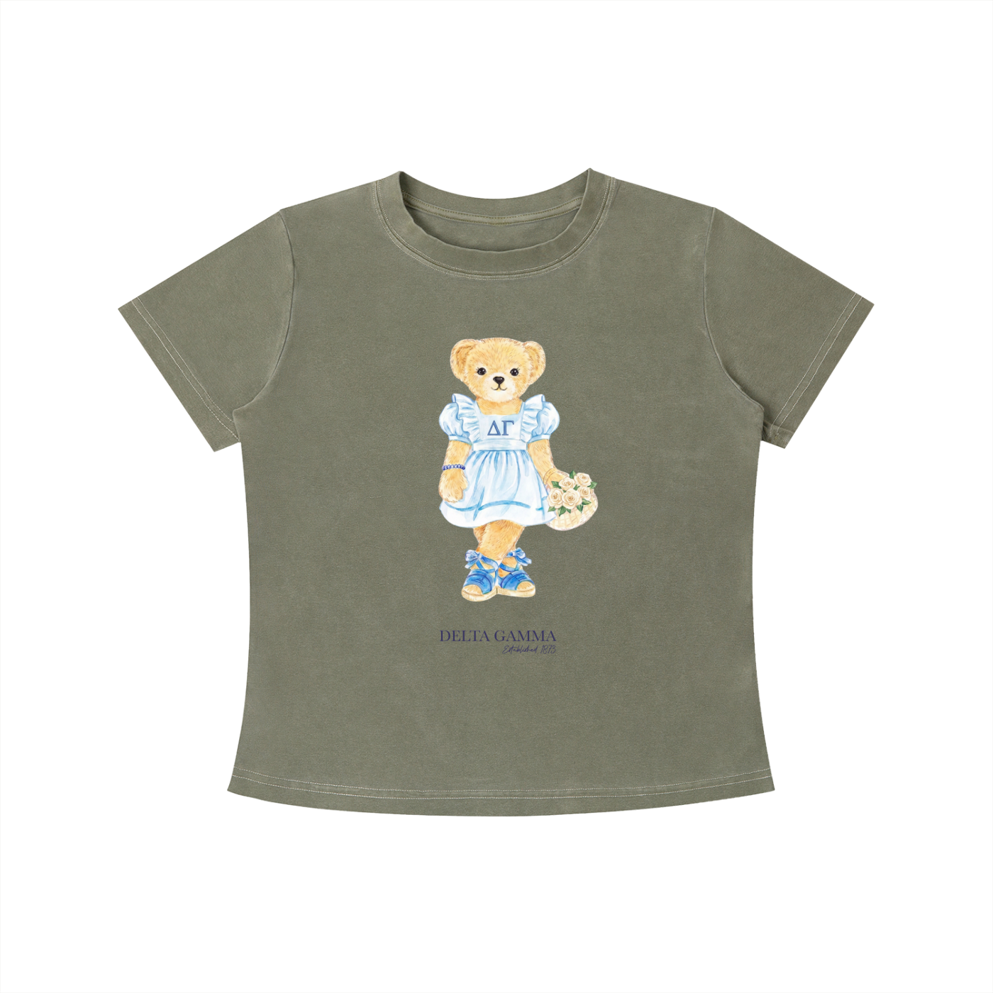 Delta Gamma Flower Bear T Shirt