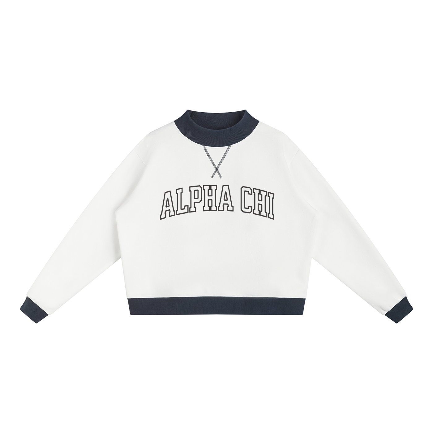Alpha Chi Omega Two Tone Mock Neck Sweatshirt