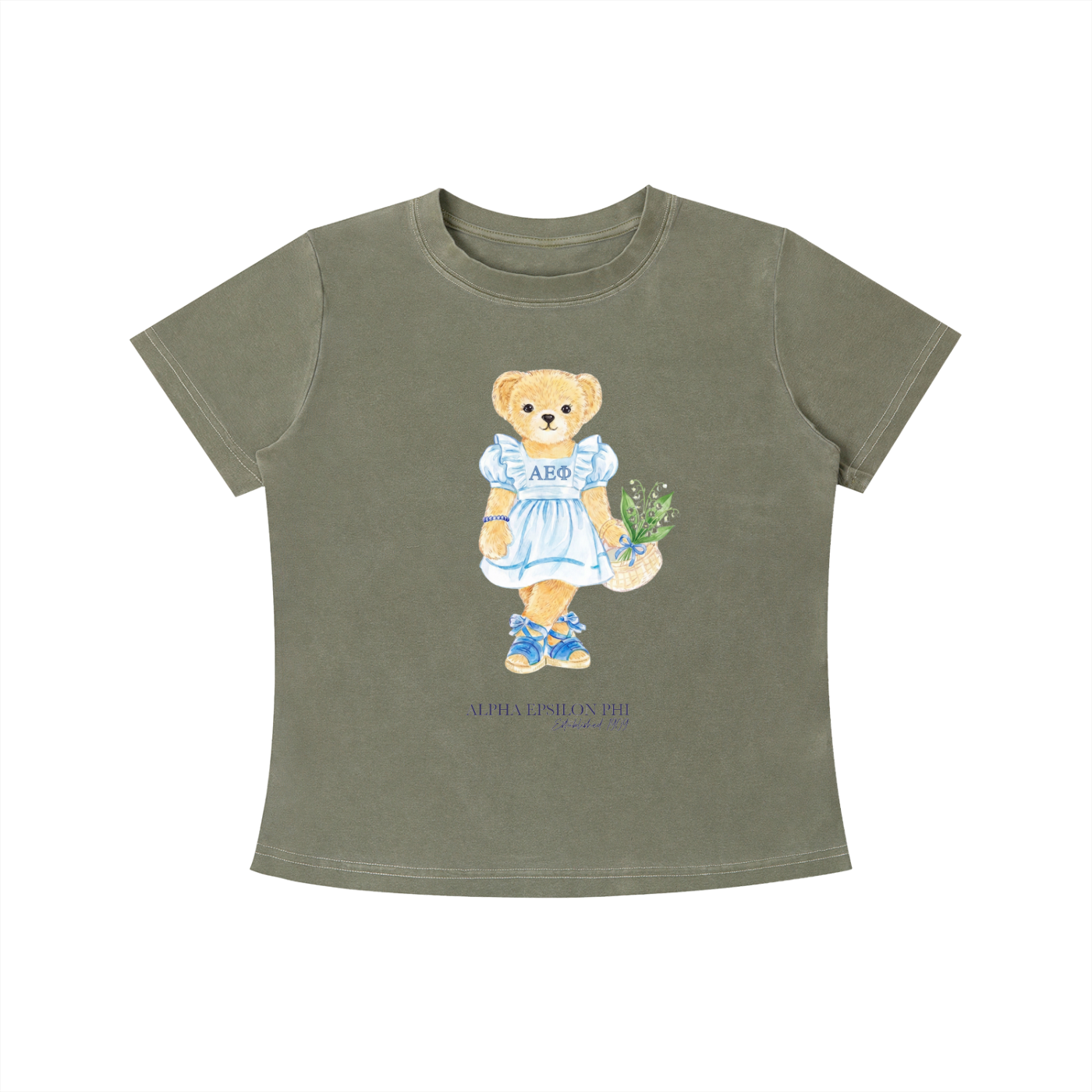Alpha Epsilon Phi Flower Bear T Shirt
