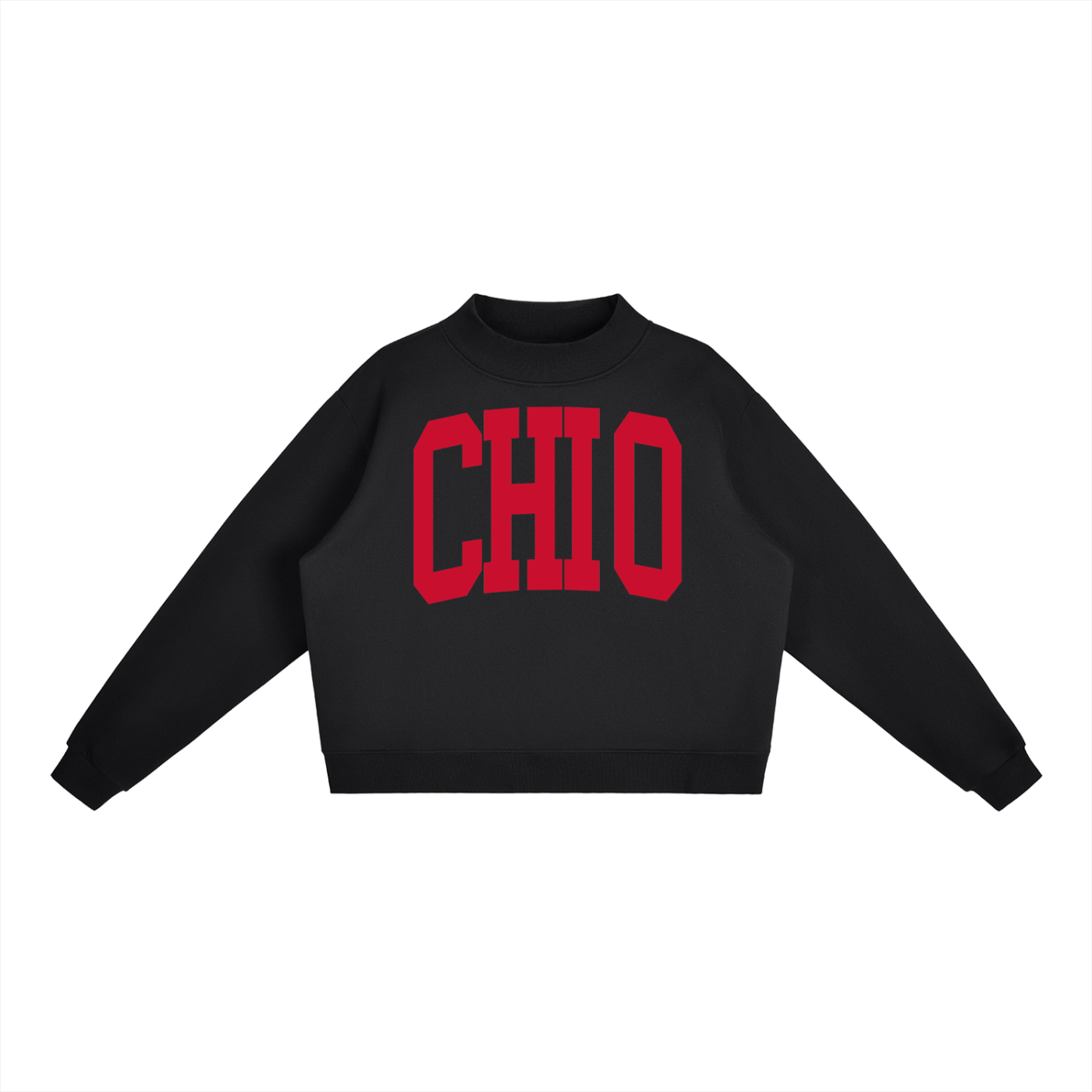 Chi Omega Big Mock Neck Sweatshirt - Ivy Society