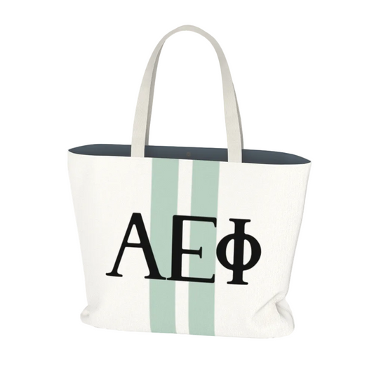 Alpha Epsilon Phi Personalized Stripe Tote Bag - Ivy Society