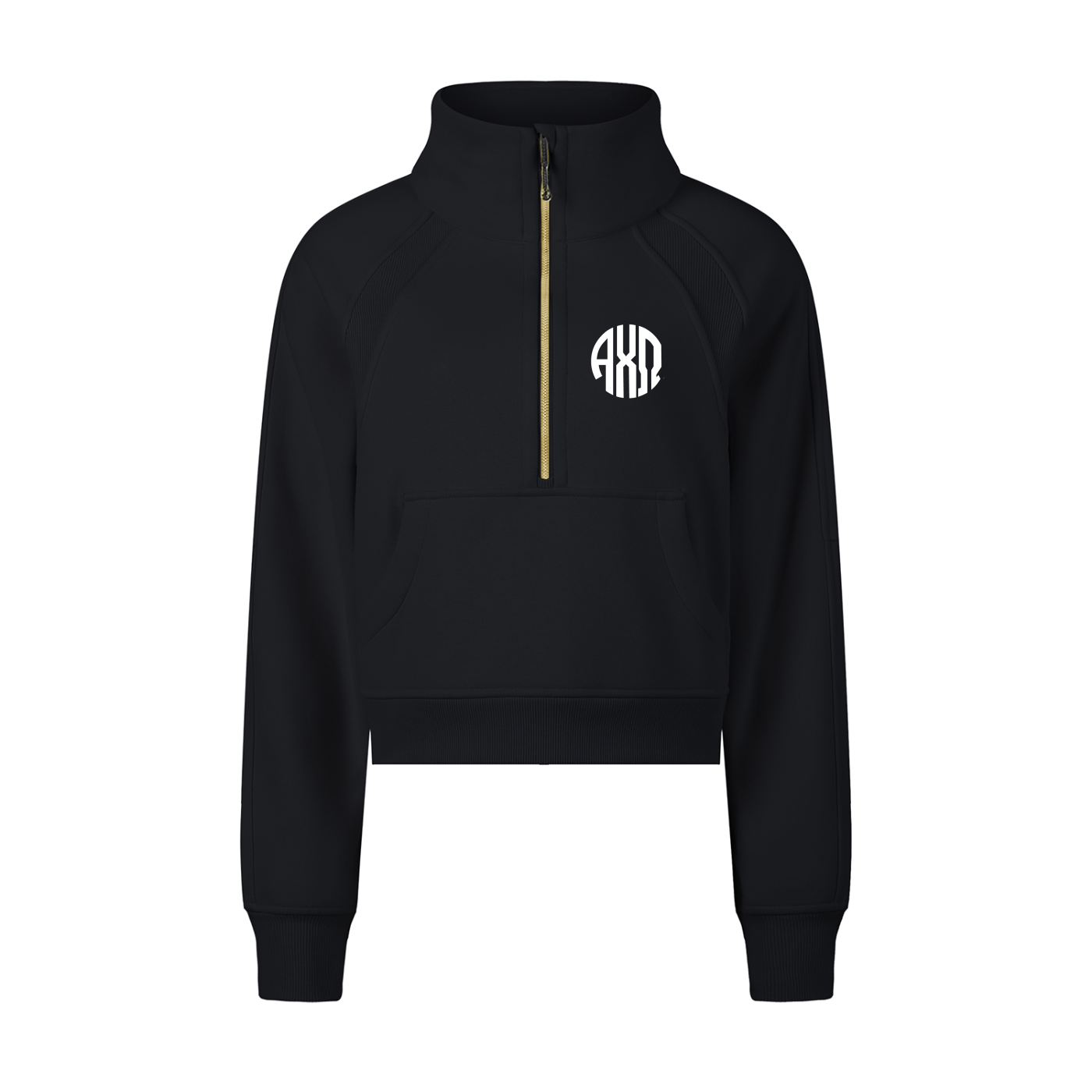 Alpha Chi Omega Monogram Half-Zip Sweatshirt - Ivy Society