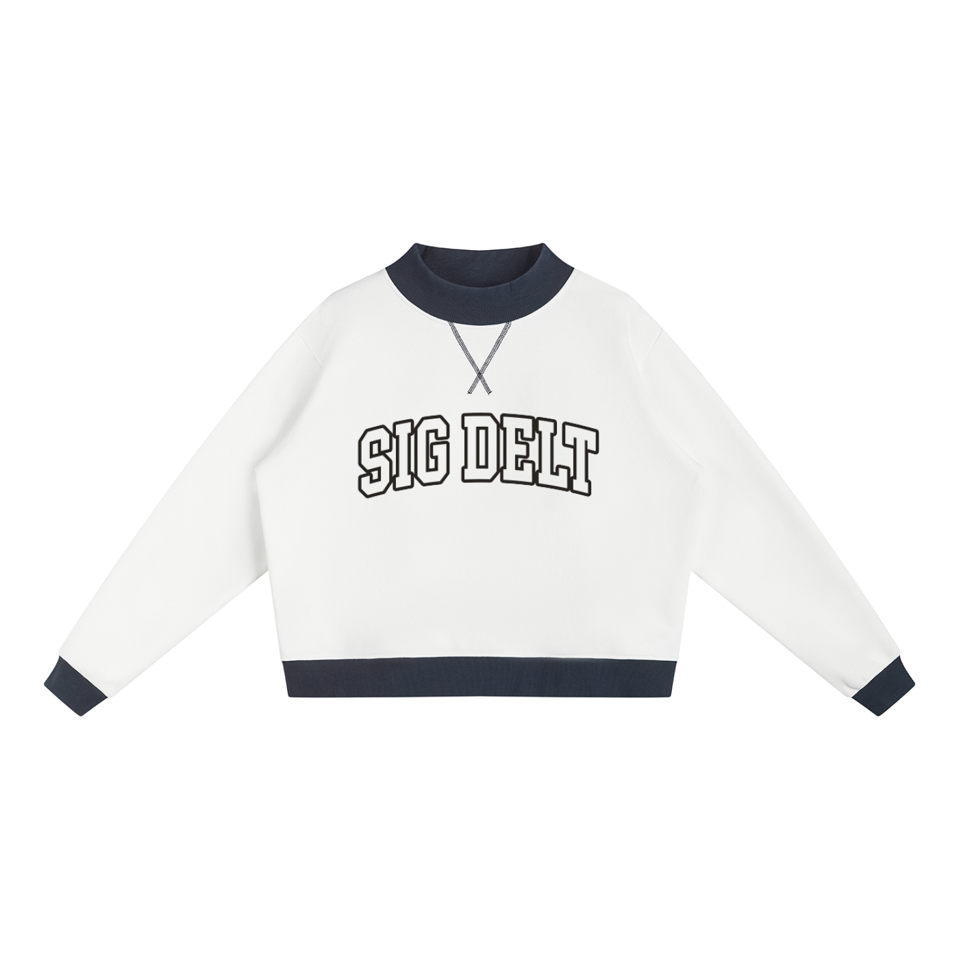 Sigma Delta Tau Two Tone Mock Neck Sweatshirt